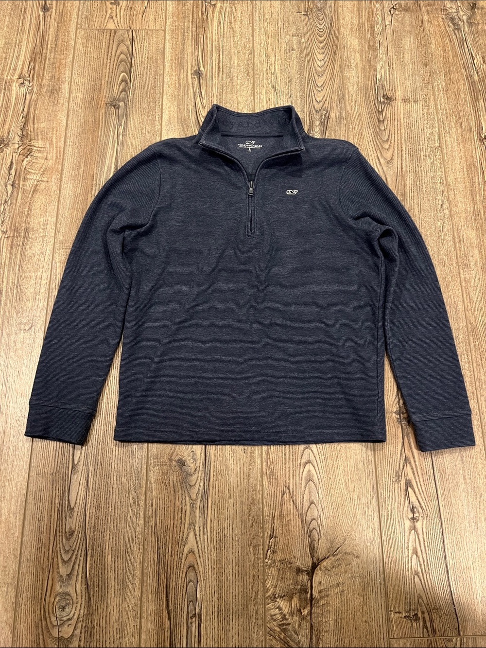 Vineyard Vines Youth Large Dark Navy Stripe Quarter-Zip Pullover